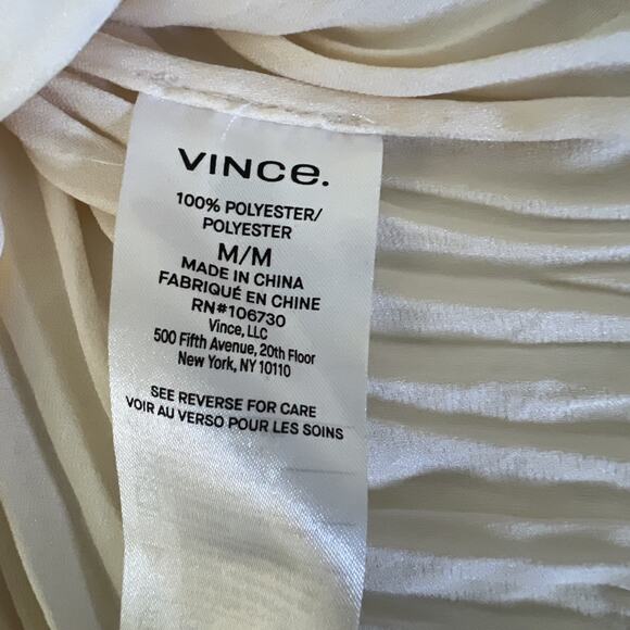 Vince Medium sleeveless career button front pleated top shirt New $275.00 NWT - Picture 6 of 10